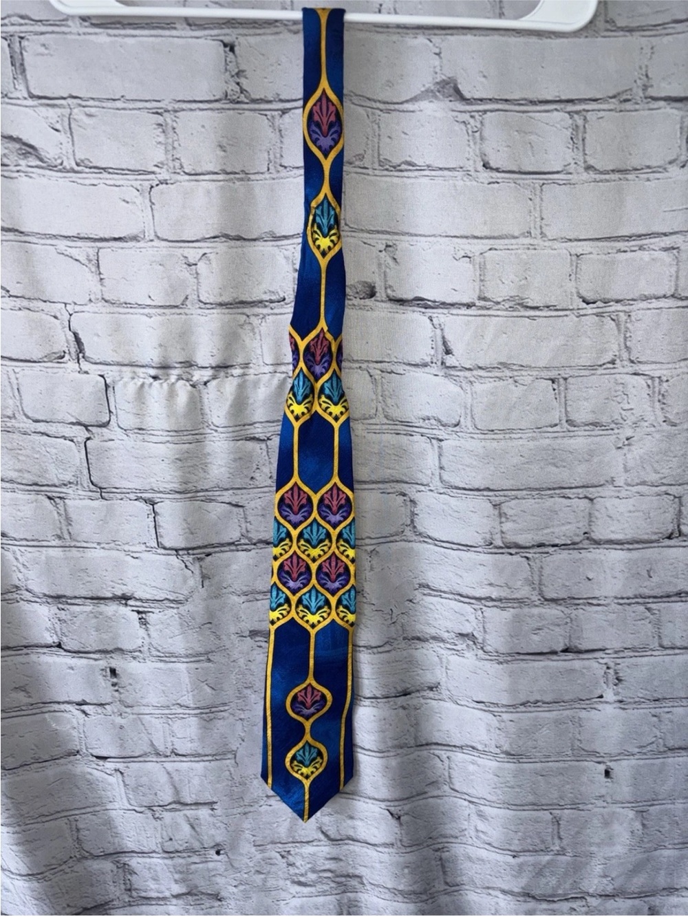 Rush Limbaugh Men’s Silk Necktie Abstract Geometric Design With Clasp Bold
